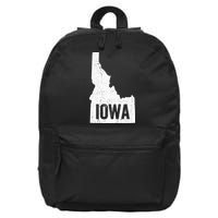 Idaho Iowa Funny Geography Mix Up 16 in Basic Backpack
