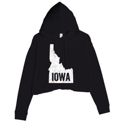 Idaho Iowa Funny Geography Mix Up Crop Fleece Hoodie