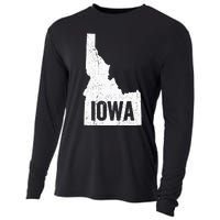 Idaho Iowa Funny Geography Mix Up Cooling Performance Long Sleeve Crew