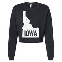 Idaho Iowa Funny Geography Mix Up Cropped Pullover Crew