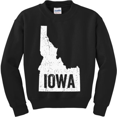 Idaho Iowa Funny Geography Mix Up Kids Sweatshirt
