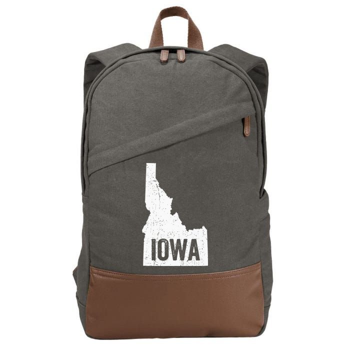 Idaho Iowa Funny Geography Mix Up Cotton Canvas Backpack