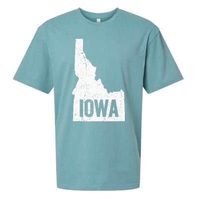 Idaho Iowa Funny Geography Mix Up Sueded Cloud Jersey T-Shirt