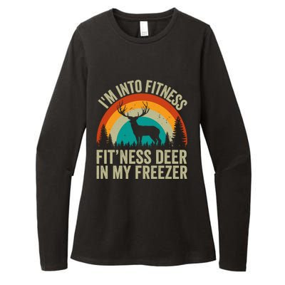 IM Into Fitness FitNess Deer In My Freezer Hunting Husband Womens CVC Long Sleeve Shirt