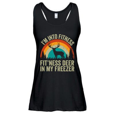 IM Into Fitness FitNess Deer In My Freezer Hunting Husband Ladies Essential Flowy Tank