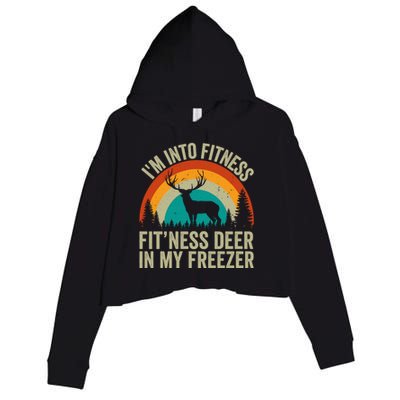 IM Into Fitness FitNess Deer In My Freezer Hunting Husband Crop Fleece Hoodie