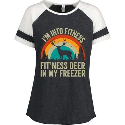 IM Into Fitness FitNess Deer In My Freezer Hunting Husband Enza Ladies Jersey Colorblock Tee