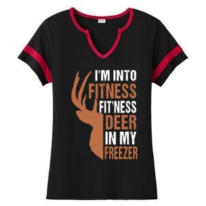 IM Into Fitness FitNess Deer In My Freezer Ladies Halftime Notch Neck Tee