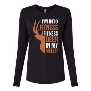 IM Into Fitness FitNess Deer In My Freezer Womens Cotton Relaxed Long Sleeve T-Shirt