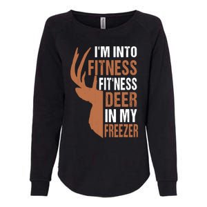 IM Into Fitness FitNess Deer In My Freezer Womens California Wash Sweatshirt