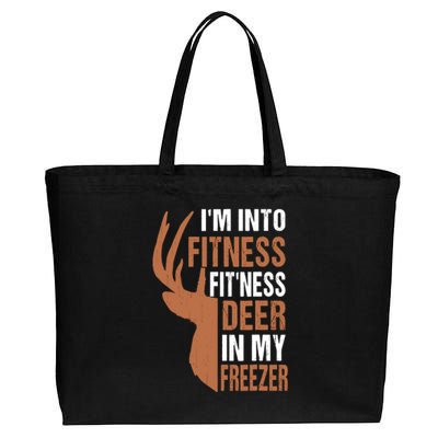 IM Into Fitness FitNess Deer In My Freezer Cotton Canvas Jumbo Tote