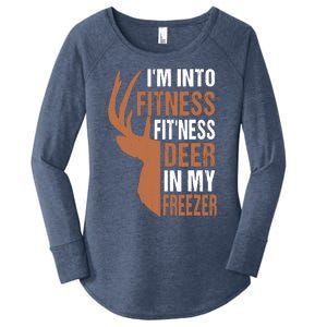 IM Into Fitness FitNess Deer In My Freezer Women's Perfect Tri Tunic Long Sleeve Shirt