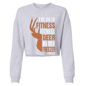 IM Into Fitness FitNess Deer In My Freezer Cropped Pullover Crew