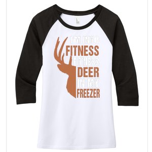 IM Into Fitness FitNess Deer In My Freezer Women's Tri-Blend 3/4-Sleeve Raglan Shirt