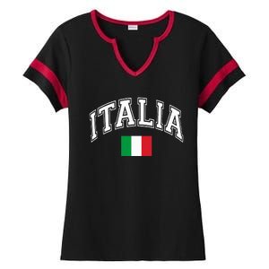 Italy Italian Flag Italia Ladies Halftime Notch Neck Tee