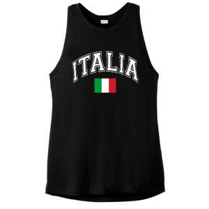 Italy Italian Flag Italia Ladies PosiCharge Tri-Blend Wicking Tank