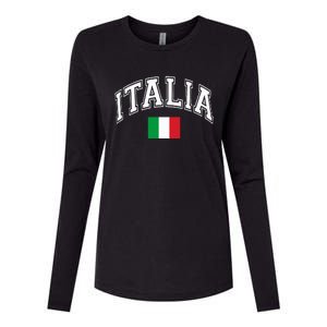 Italy Italian Flag Italia Womens Cotton Relaxed Long Sleeve T-Shirt