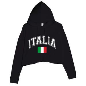 Italy Italian Flag Italia Crop Fleece Hoodie