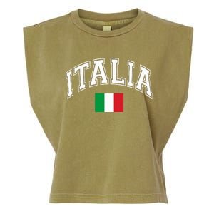 Italy Italian Flag Italia Garment-Dyed Women's Muscle Tee