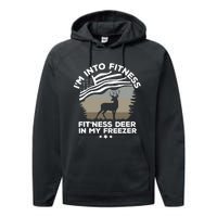 IM Into Fitness FitNess Deer In My Freezer Deer Flag Performance Fleece Hoodie