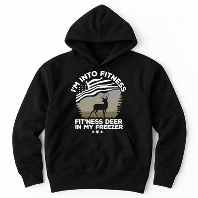 IM Into Fitness FitNess Deer In My Freezer Deer Flag Hoodie