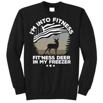 IM Into Fitness FitNess Deer In My Freezer Deer Flag Sweatshirt