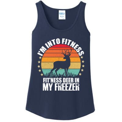 IM Into Fitness FitNess Deer In My Freezer Hunting Husband Ladies Essential Tank