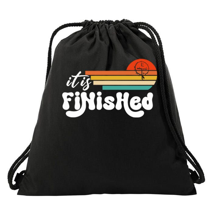 It Is Finished For Easter Jesus Easter He Is Risen Funny Christian Drawstring Bag