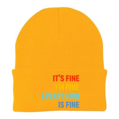 I'm It's Fine Great Gift Passive Aggressive Funny Everything Is Fine Gift Knit Cap Winter Beanie