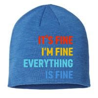 I'm It's Fine Great Gift Passive Aggressive Funny Everything Is Fine Gift Sustainable Beanie