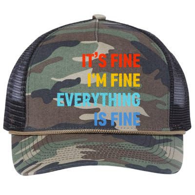 I'm It's Fine Great Gift Passive Aggressive Funny Everything Is Fine Gift Retro Rope Trucker Hat Cap