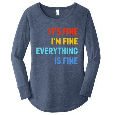 I'm It's Fine Great Gift Passive Aggressive Funny Everything Is Fine Gift Women's Perfect Tri Tunic Long Sleeve Shirt