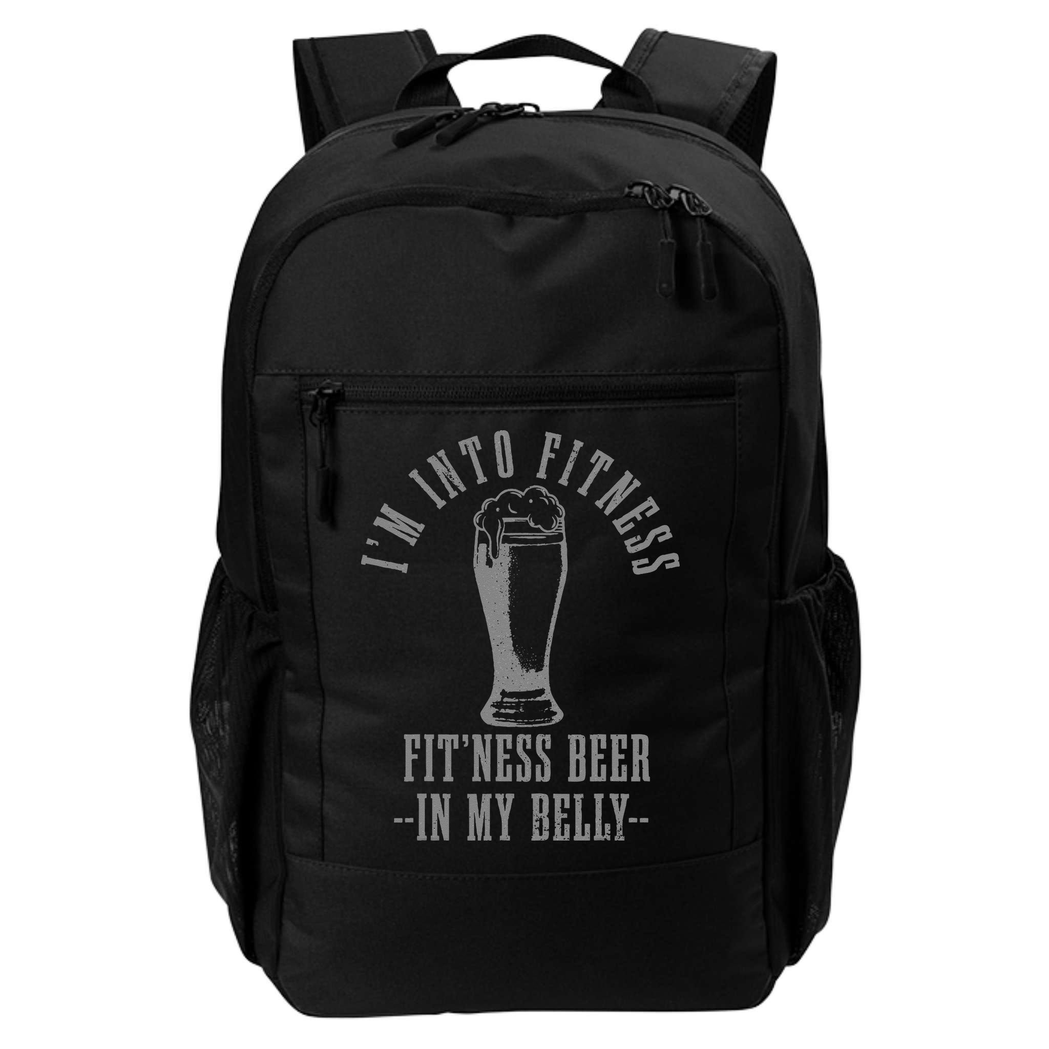 Im Into Fitness Fitness Beer In My Belly Funny Drinking Backpack