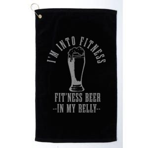 Im Into Fitness Fitness Beer In My Belly Funny Drinking Platinum Collection Golf Towel