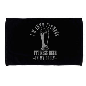 Im Into Fitness Fitness Beer In My Belly Funny Drinking Microfiber Hand Towel