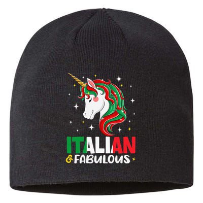 Italian Italy Flag Unicorn Sustainable Beanie