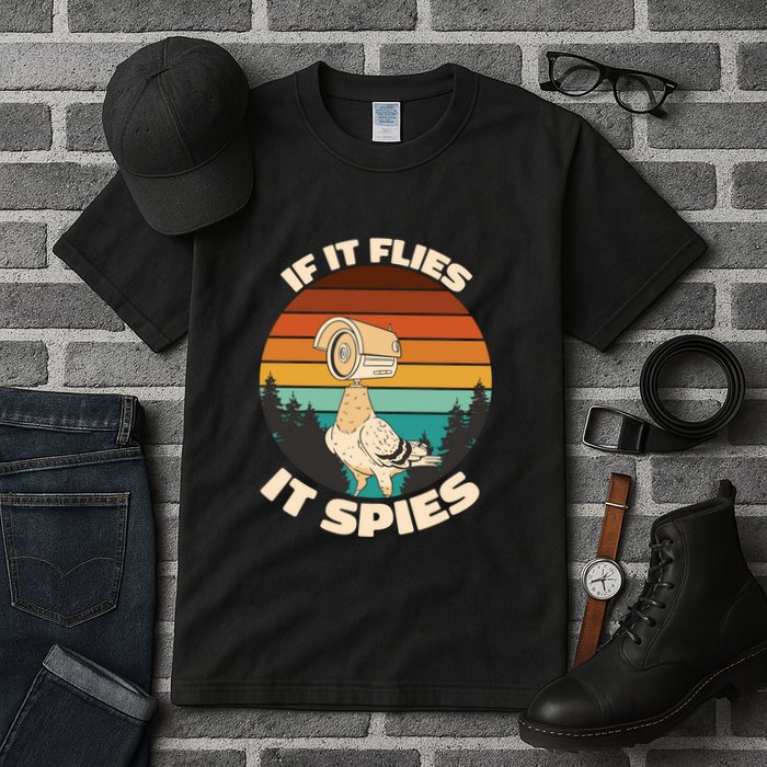 If It Flies It Spies Bird Watcher Government Spying Tall T-Shirt
