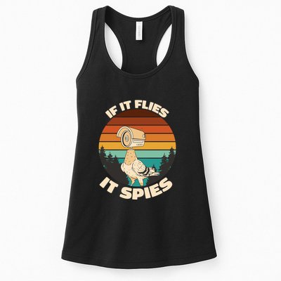 If It Flies It Spies Bird Watcher Government Spying Womens Tank Top
