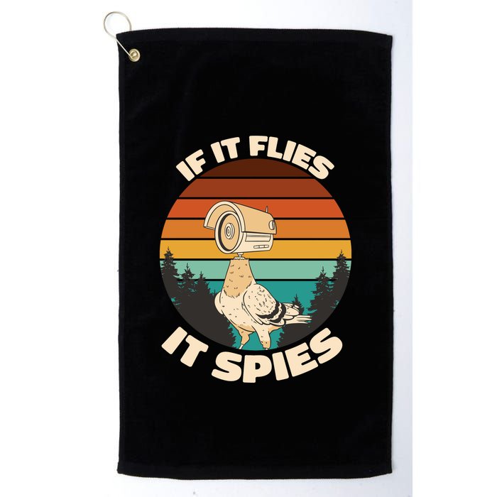 If It Flies It Spies Bird Watcher Government Spying Golf Towel