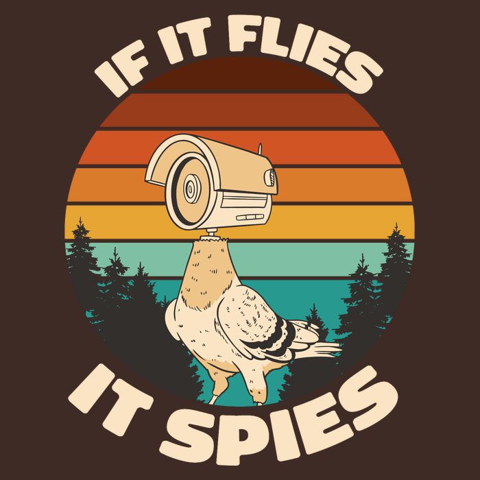 If It Flies It Spies Bird Watcher Government Spying Cooling Performance Long Sleeve Crew