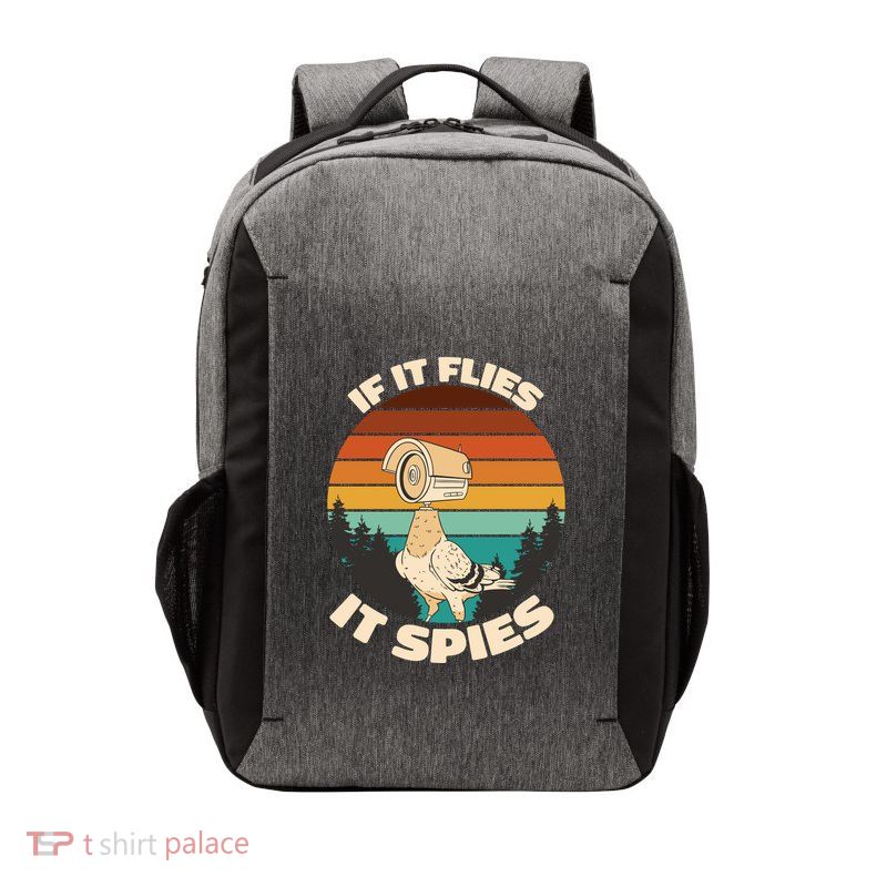 If It Flies It Spies Bird Watcher Government Spying Vector Backpack