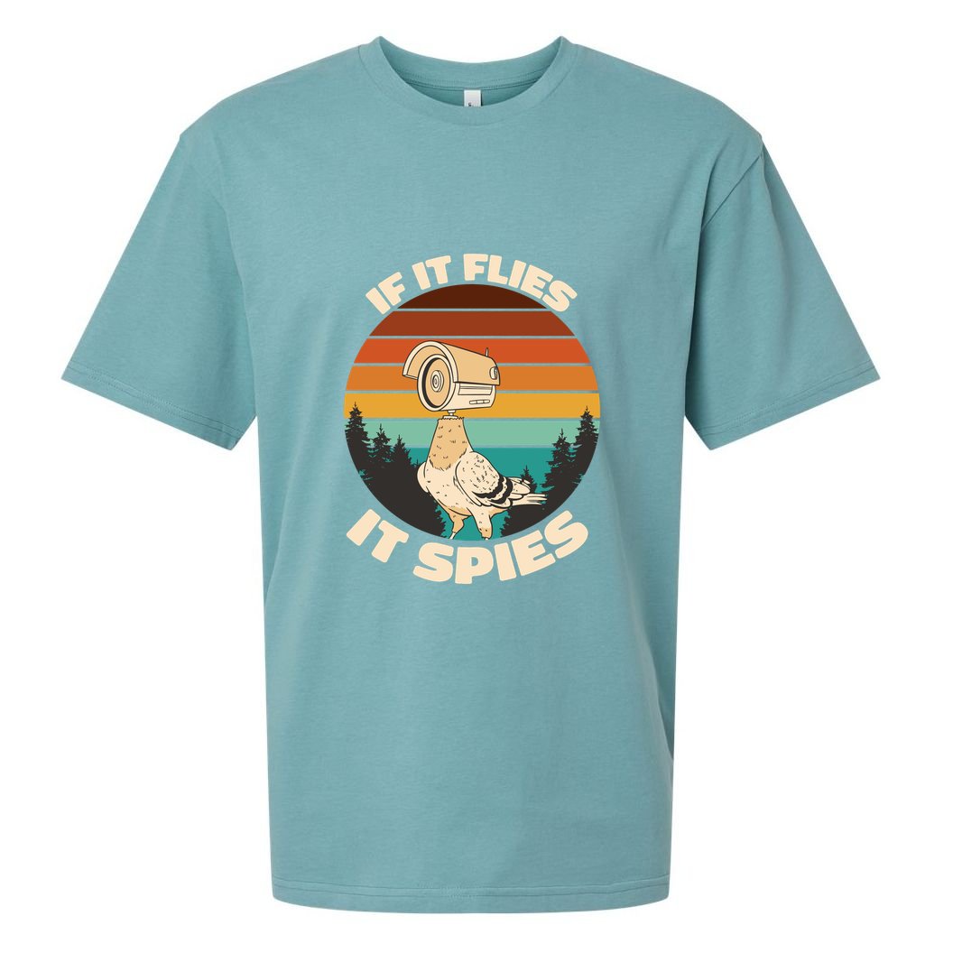 If It Flies It Spies Bird Watcher Government Spying Sueded Cloud Jersey T-Shirt