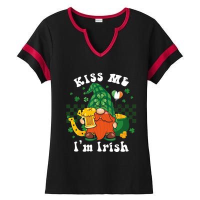 I'm Irish Gnome Beer Lovers St Patrick's Day Tee Ladies Halftime Notch Neck Tee