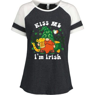 I'm Irish Gnome Beer Lovers St Patrick's Day Tee Enza Ladies Jersey Colorblock Tee