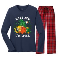 I'm Irish Gnome Beer Lovers St Patrick's Day Tee Women's Long Sleeve Flannel Pajama Set 