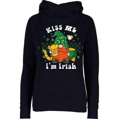 I'm Irish Gnome Beer Lovers St Patrick's Day Tee Womens Funnel Neck Pullover Hood