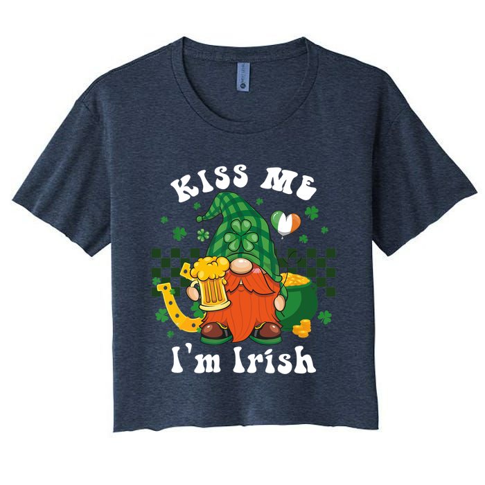 I'm Irish Gnome Beer Lovers St Patrick's Day Tee Women's Crop Top Tee