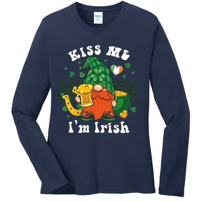 I'm Irish Gnome Beer Lovers St Patrick's Day Tee Ladies Long Sleeve Shirt