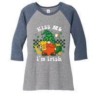 I'm Irish Gnome Beer Lovers St Patrick's Day Tee Women's Tri-Blend 3/4-Sleeve Raglan Shirt