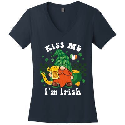 I'm Irish Gnome Beer Lovers St Patrick's Day Tee Women's V-Neck T-Shirt